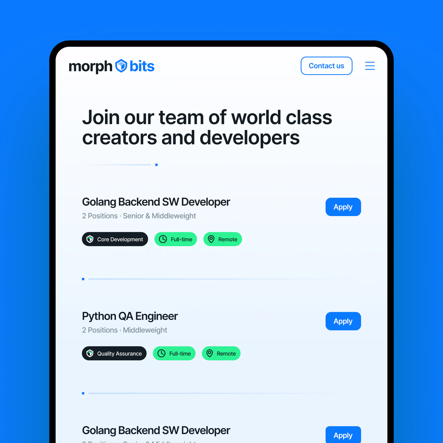 The careers page