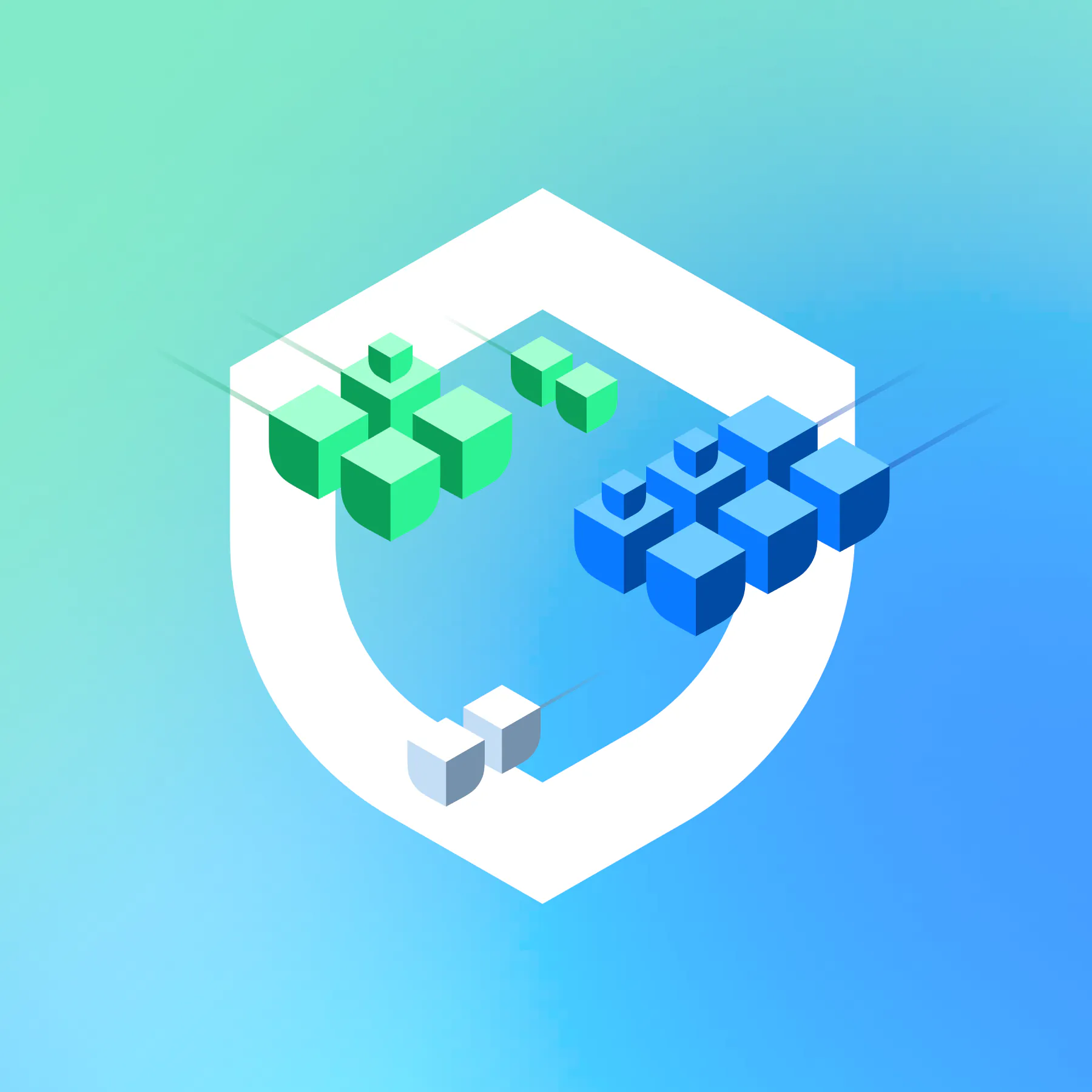The shield and cube illustration