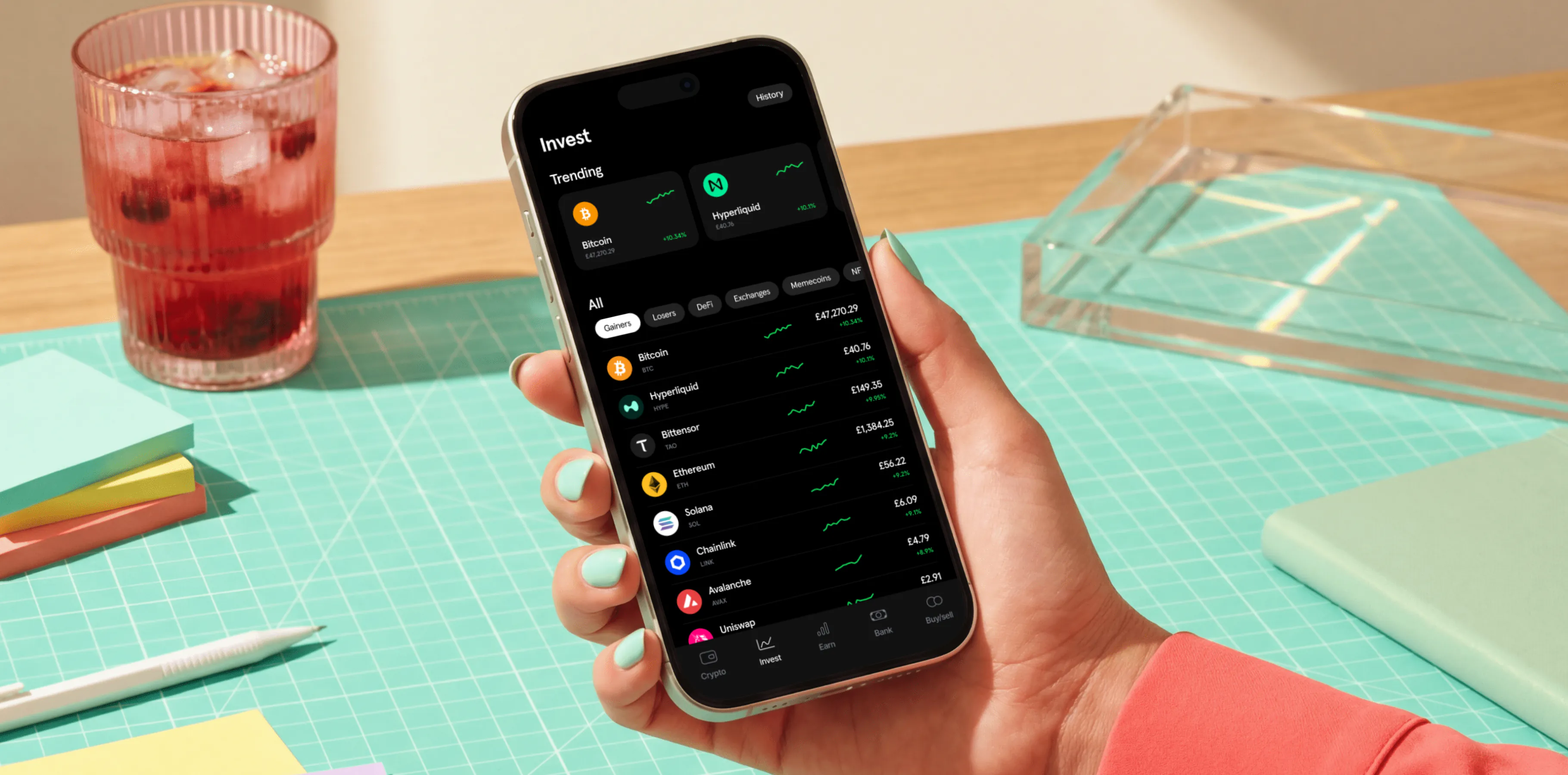 The Nash invest screen on a phone