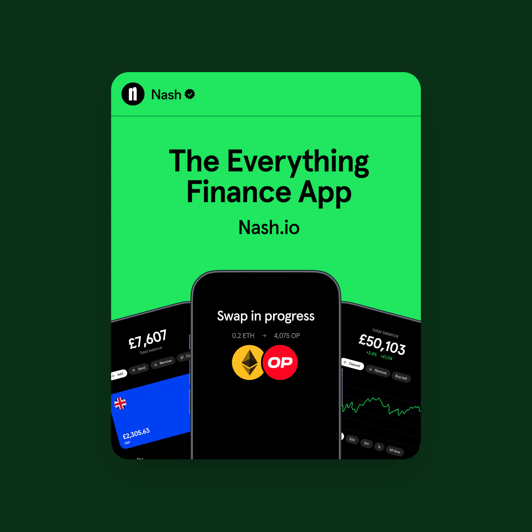 A Nash campaign post: the everything finance app