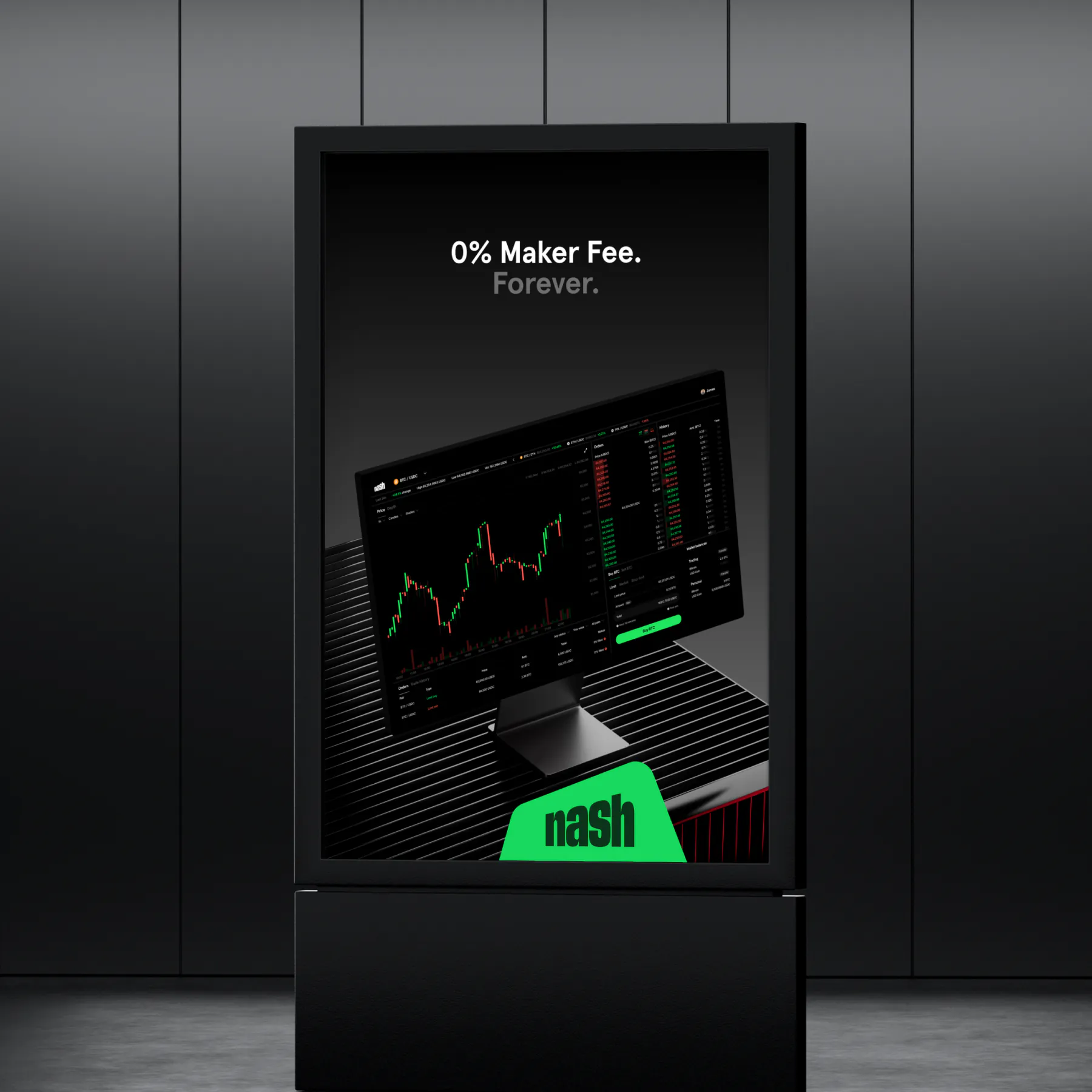 The same campaign on an advertising screen