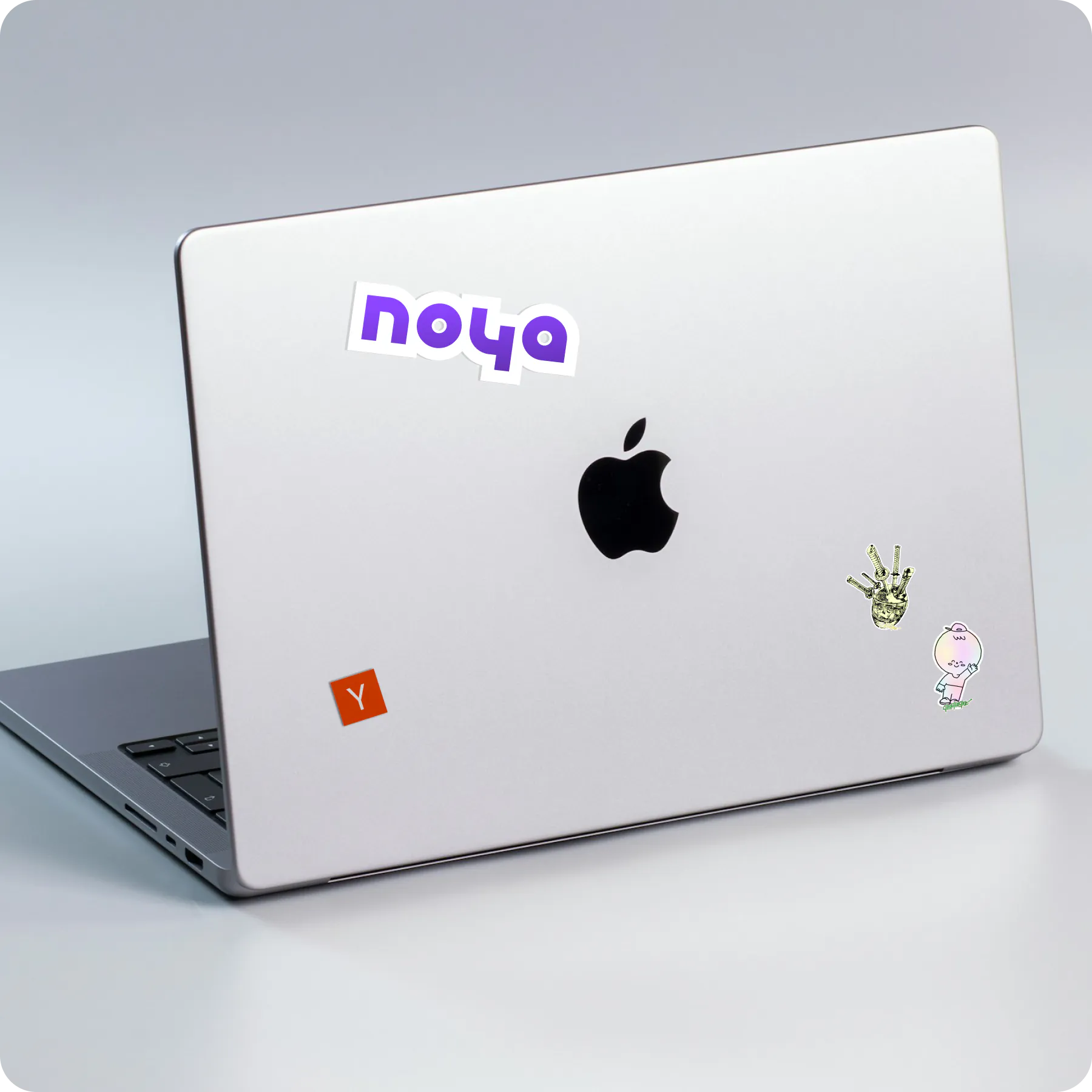 Noya stickers on a laptop
