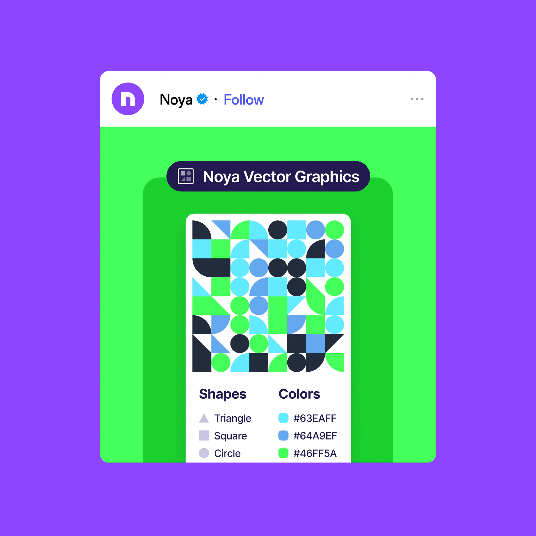 A Noya social post showing the vector graphics tool